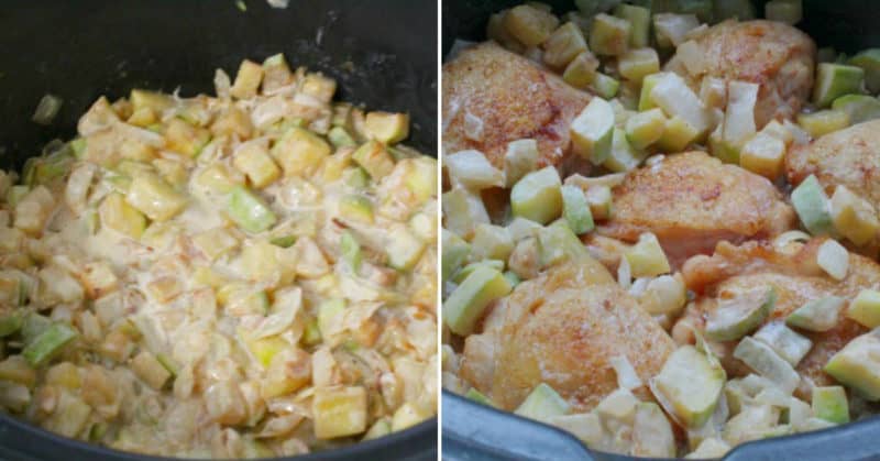 Հավի ազդրերը դդմիկով