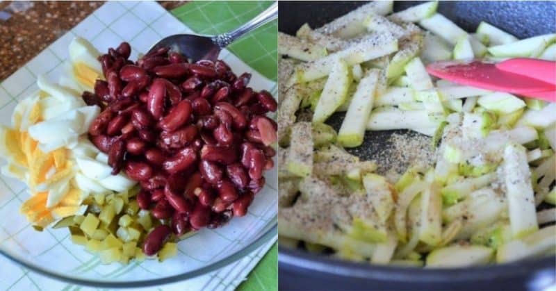 Դդմիկով և լոբով աղցան