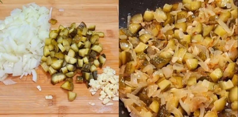 Աղցան ճակնդեղով և թթու վարունգով