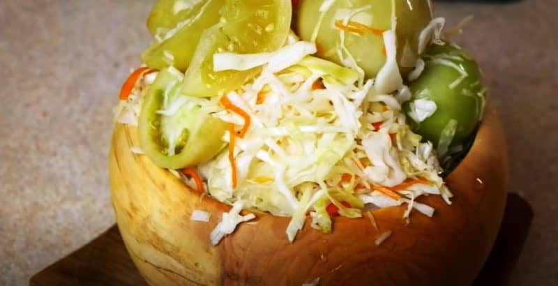 Մարինացված լոլիկ կաղամբով