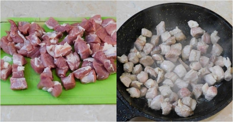 Խոզի միսը բրնձով
