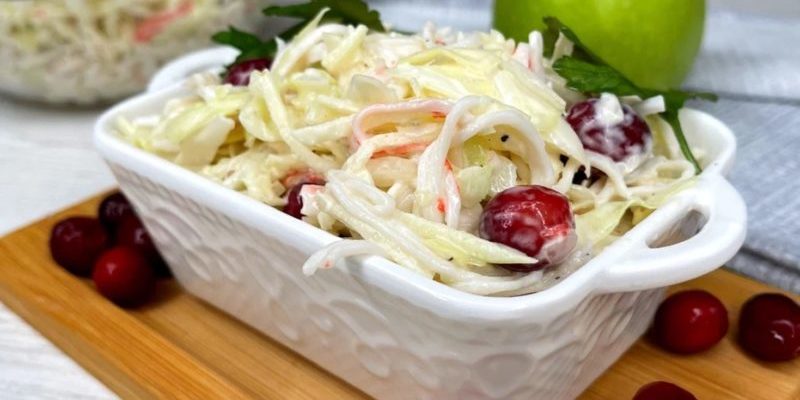 Ծովախեցգետնի ձողիկներով աղցան