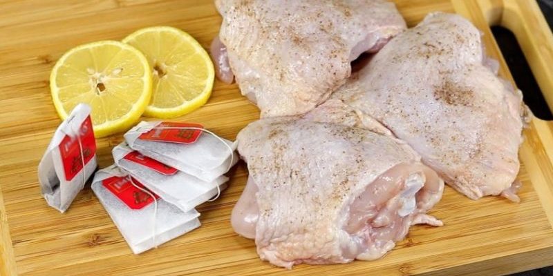Հավի միսը թեյով